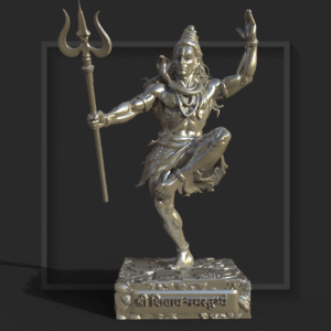 elegant shivji sitting idol for car dashboard & computer desk – 3d printed with premium silver colour finish